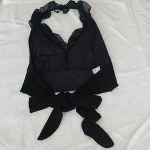 Brand new Siste's vintage halter open back wrap top